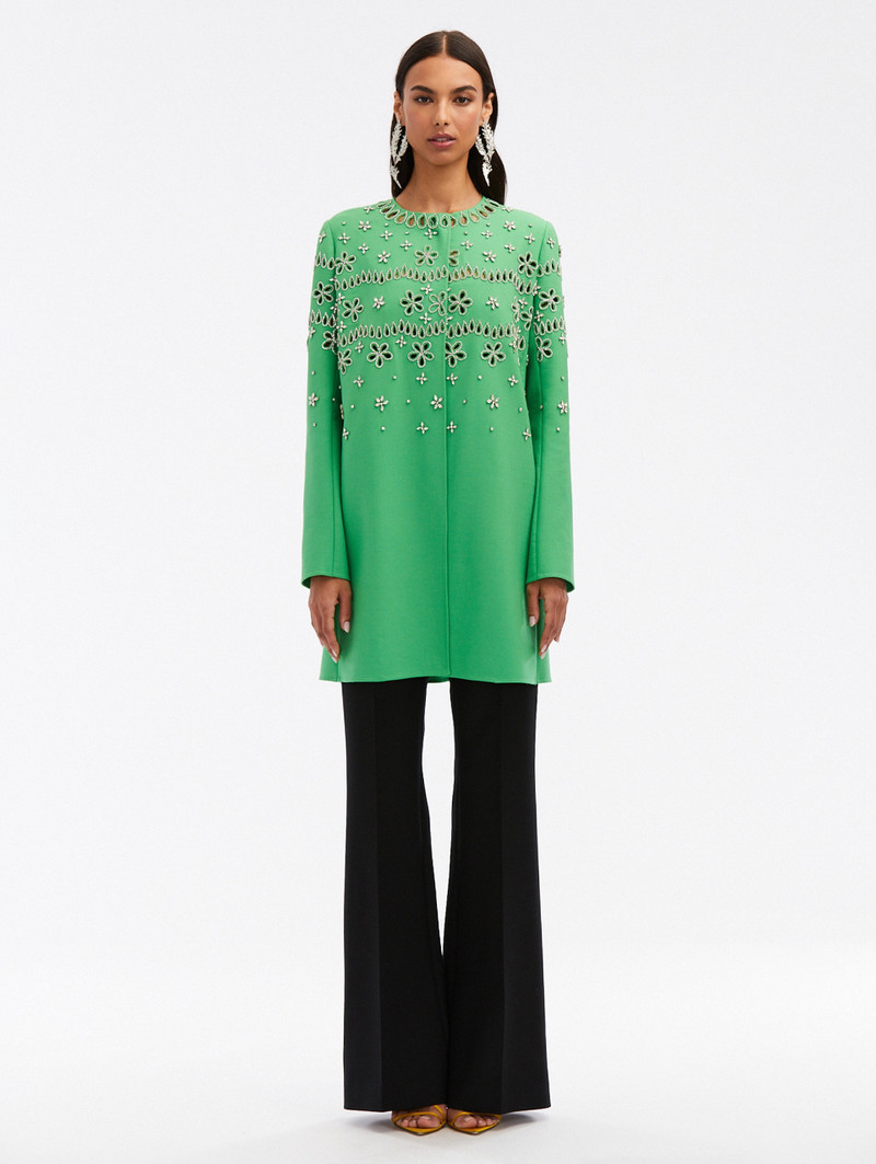 Oscar de la Renta CRYSTAL EYELET COAT outlook
