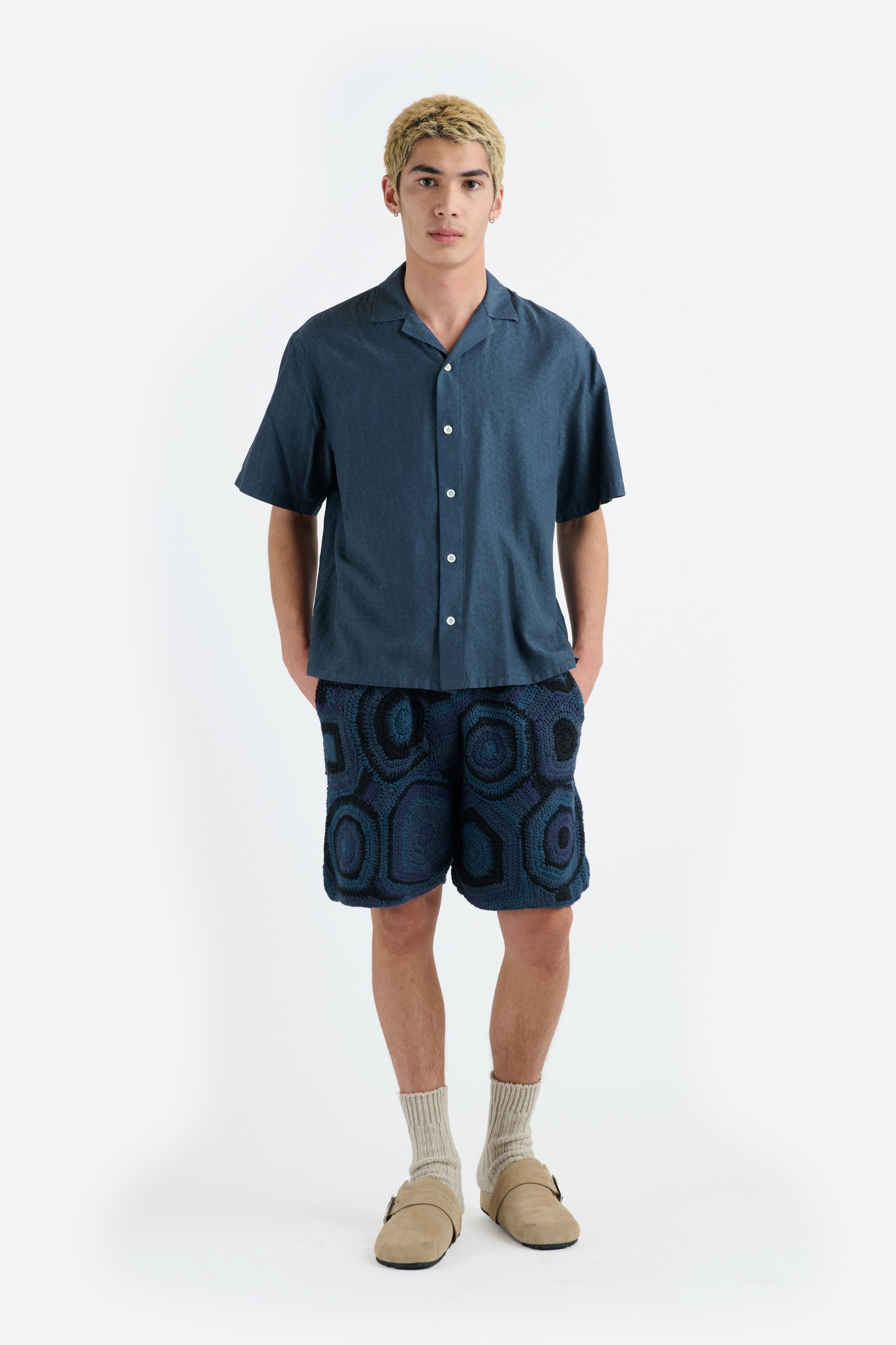 JAQUARD SILK CAMP SHIRT - 2