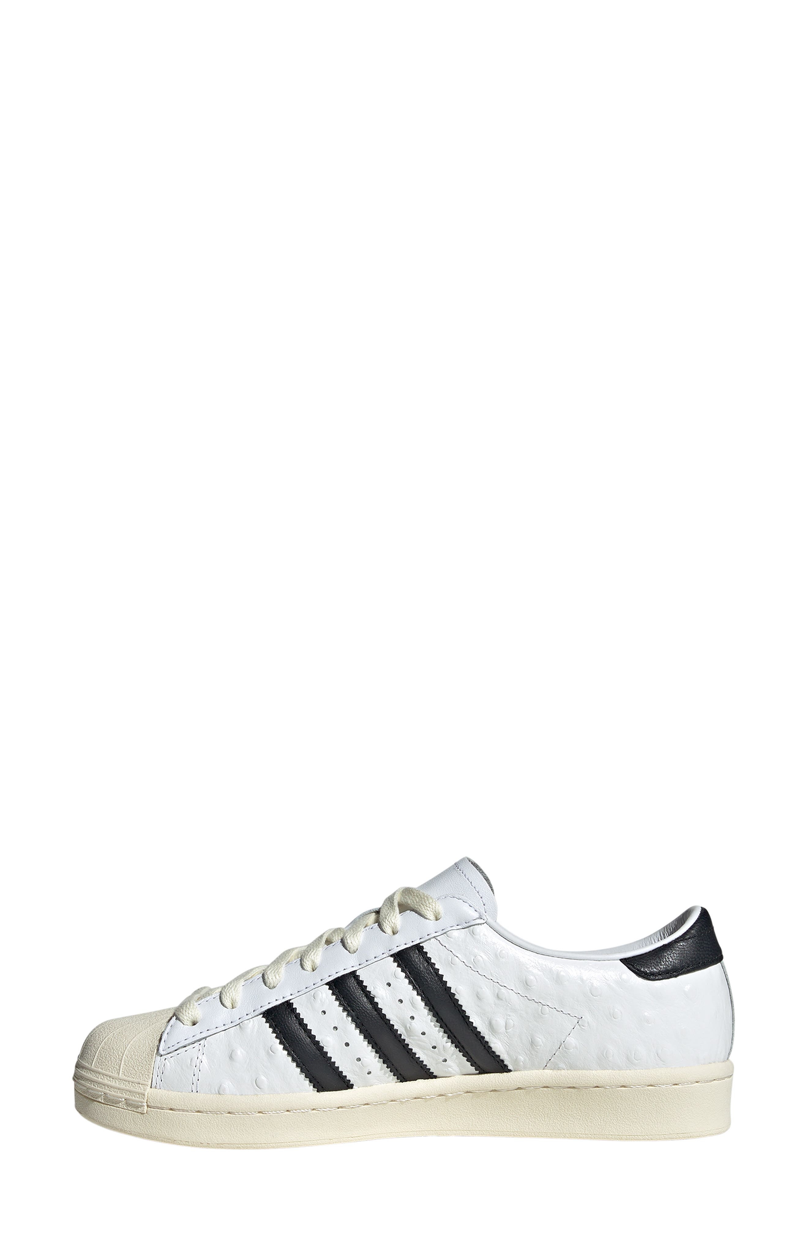 adidas Superstar Embossed Sneaker in White/Black/Cream White at Nordstrom - 6