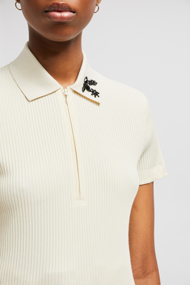 Hand-Beaded Cotton Polo Shirt 6