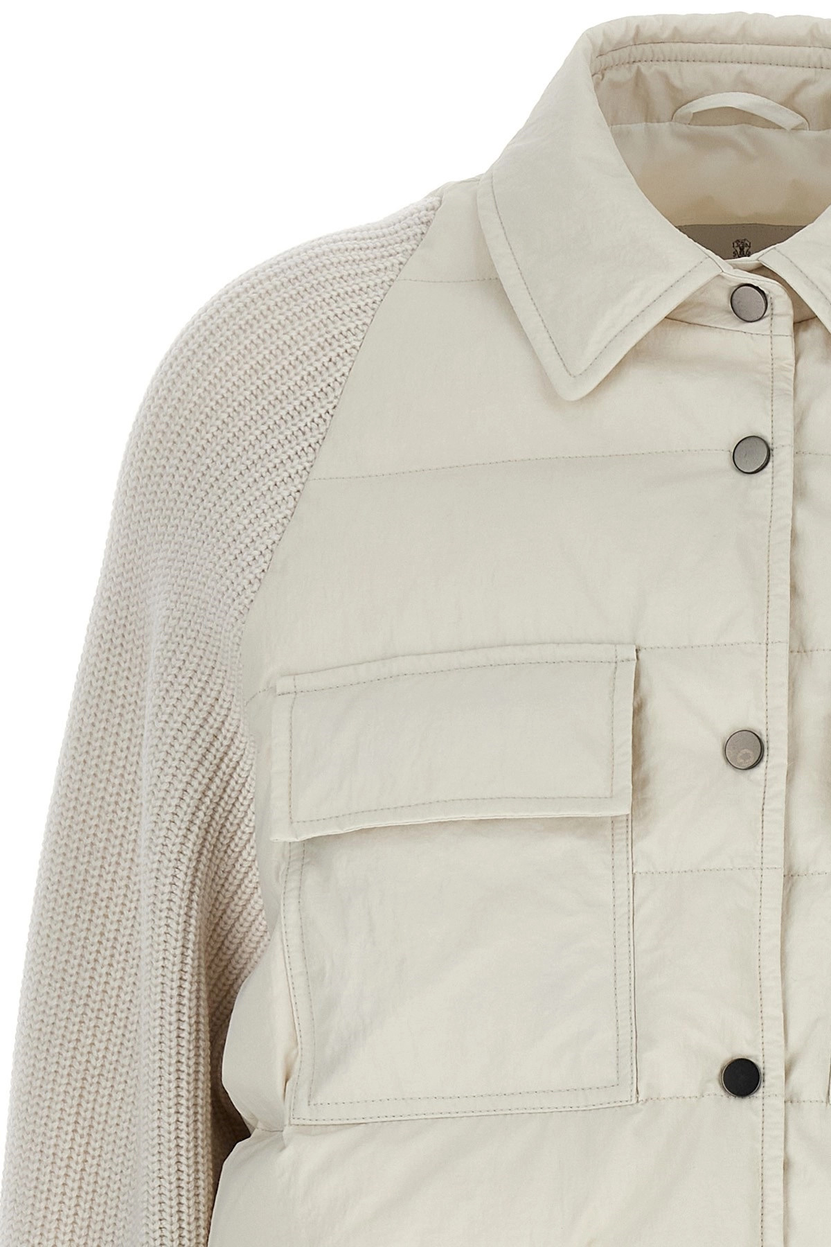 Two-material 'Shiny Flap Detail' down jacket - 3