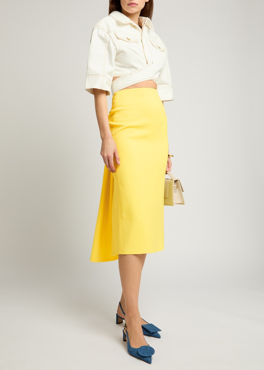 Jacquemus La Jupe Salier Draped Jersey Midi Skirt - 4