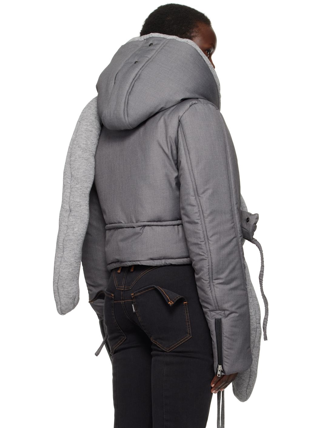 Gray Deconstructed Puffer Jacket - 3