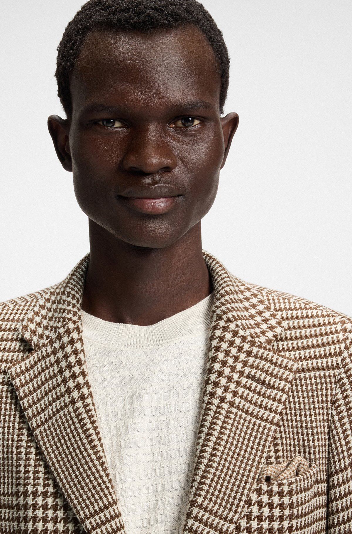 SLIM-FIT BLAZER IN CHECKERED WOOL - 5