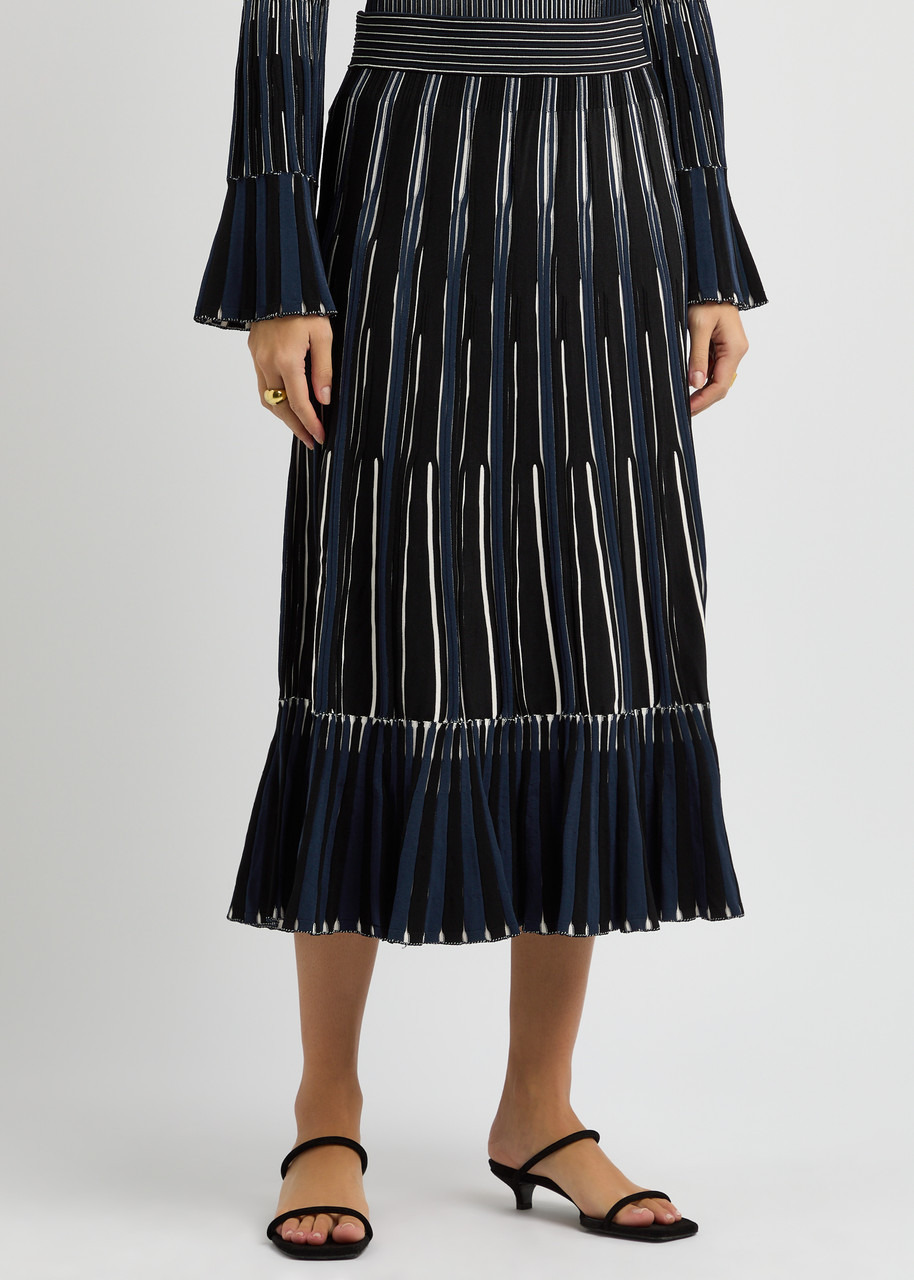 Simkhai Emerie Striped-intarsia Knitted Midi Skirt - 2