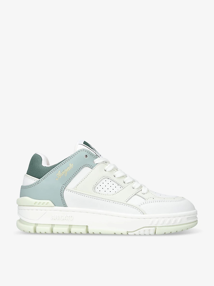 Area Lo logo-print leather-blend low-top trainers - 1