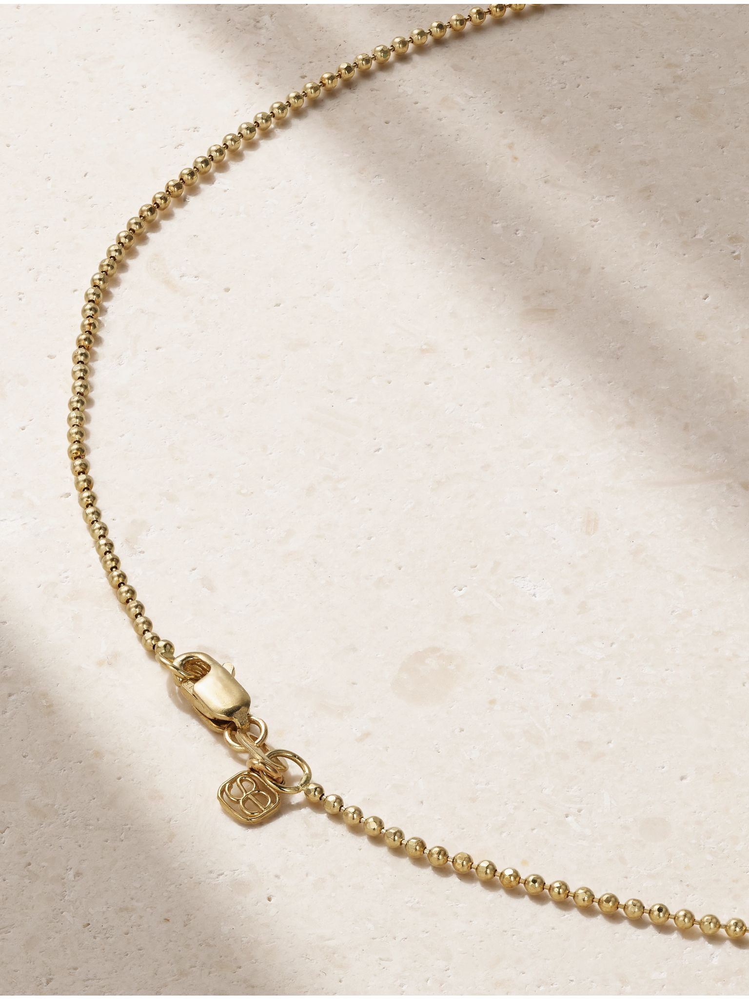 Butterfly 14-karat gold, enamel and diamond necklace Turquoise - 3