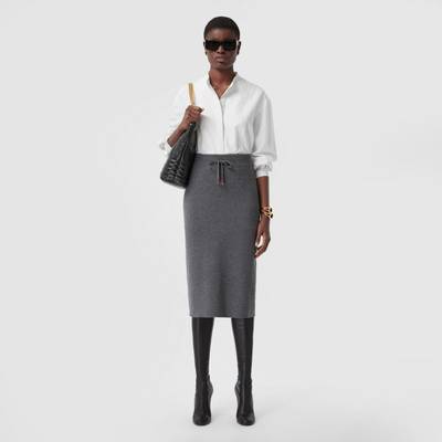 Burberry Monogram Motif Cashmere Cotton Blend Pencil Skirt outlook