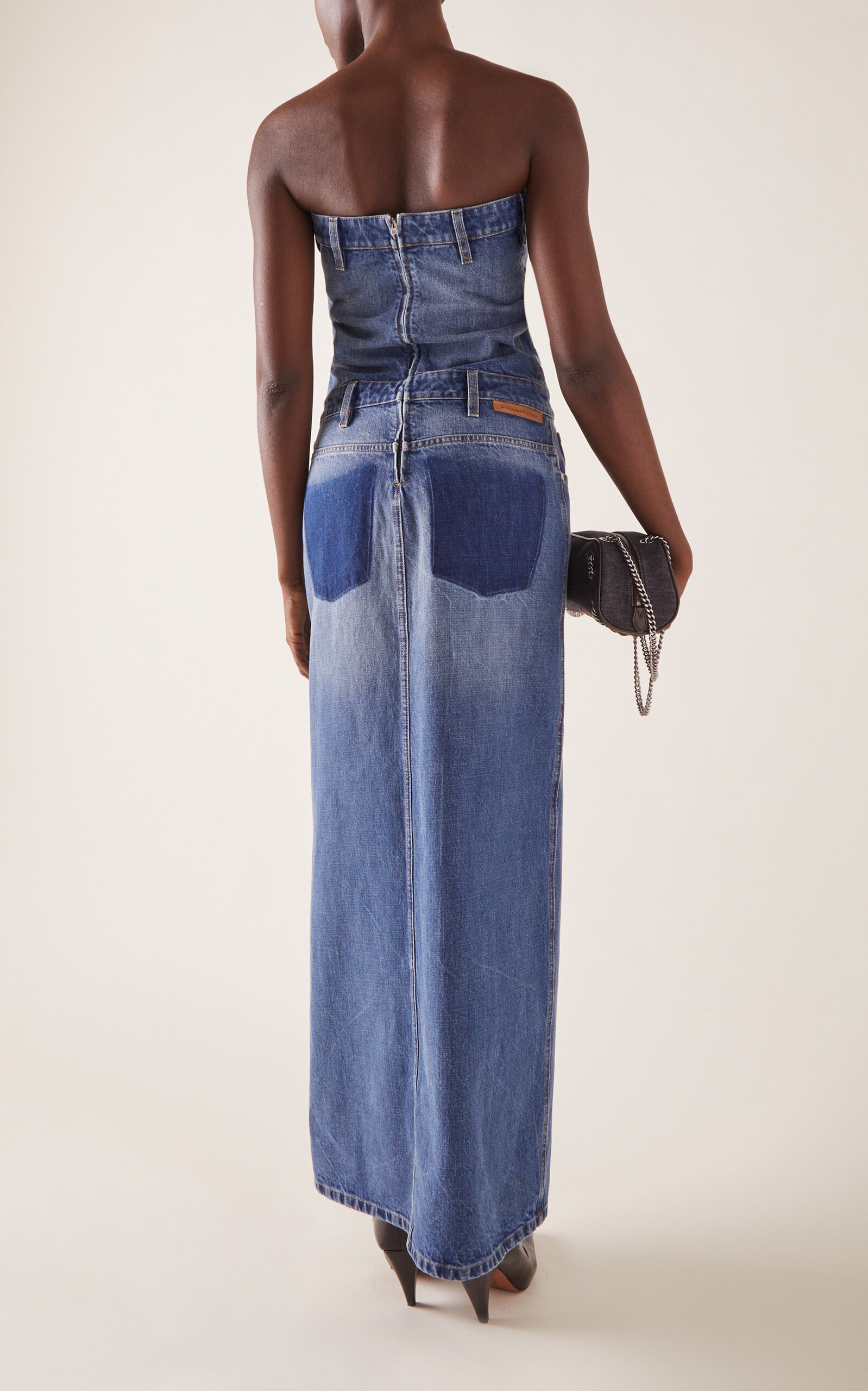 Denim Strapless Maxi Dress medium wash - 4
