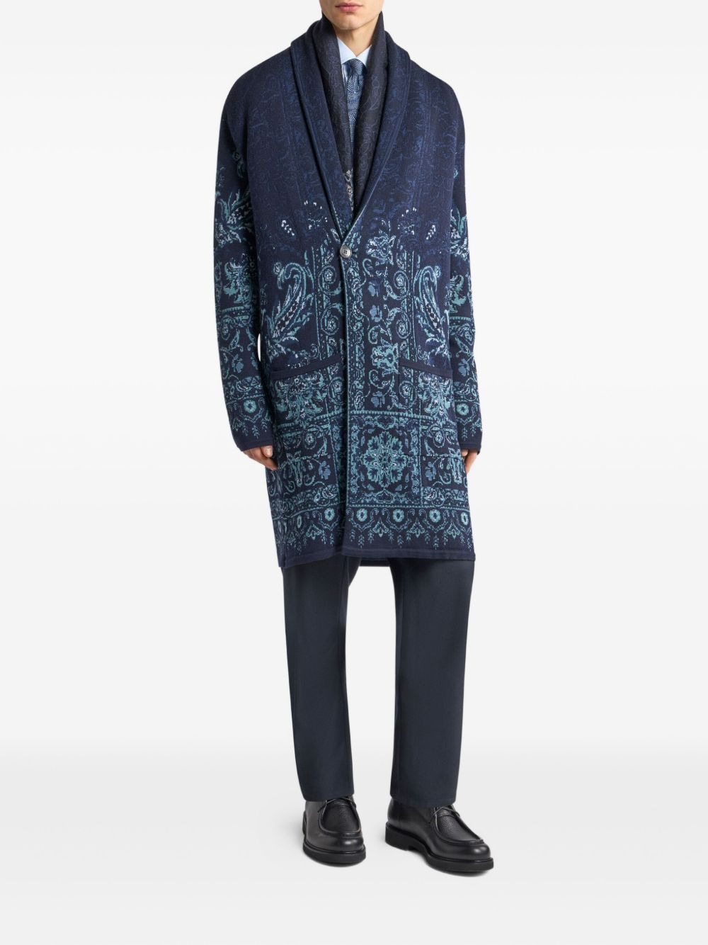 paisley-jacquard cardigan - 2