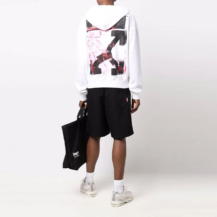 Men's Off-White FW21 Arrow Pattern Alphabet Printing Solid Color Loose Fit White OMBB037F21FLE015013 - 2