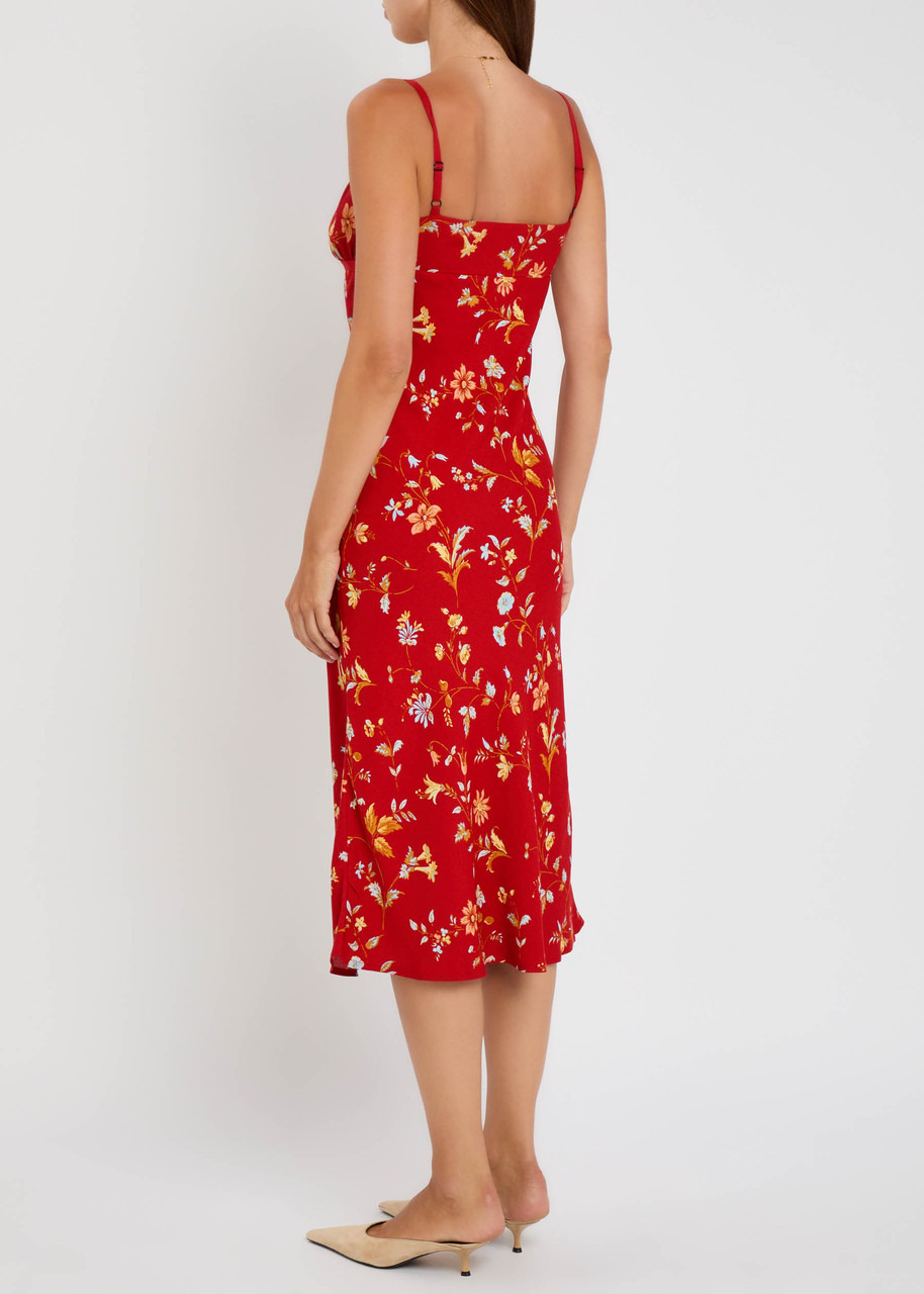 Reformation Camira Floral-print Crepe Midi Dress - 3