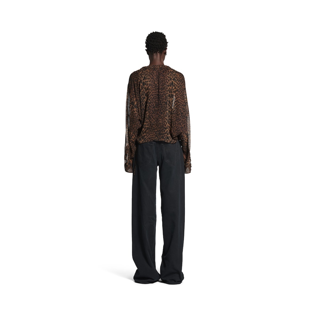 Women's Leopard Minimal Blouse in Brown - 4