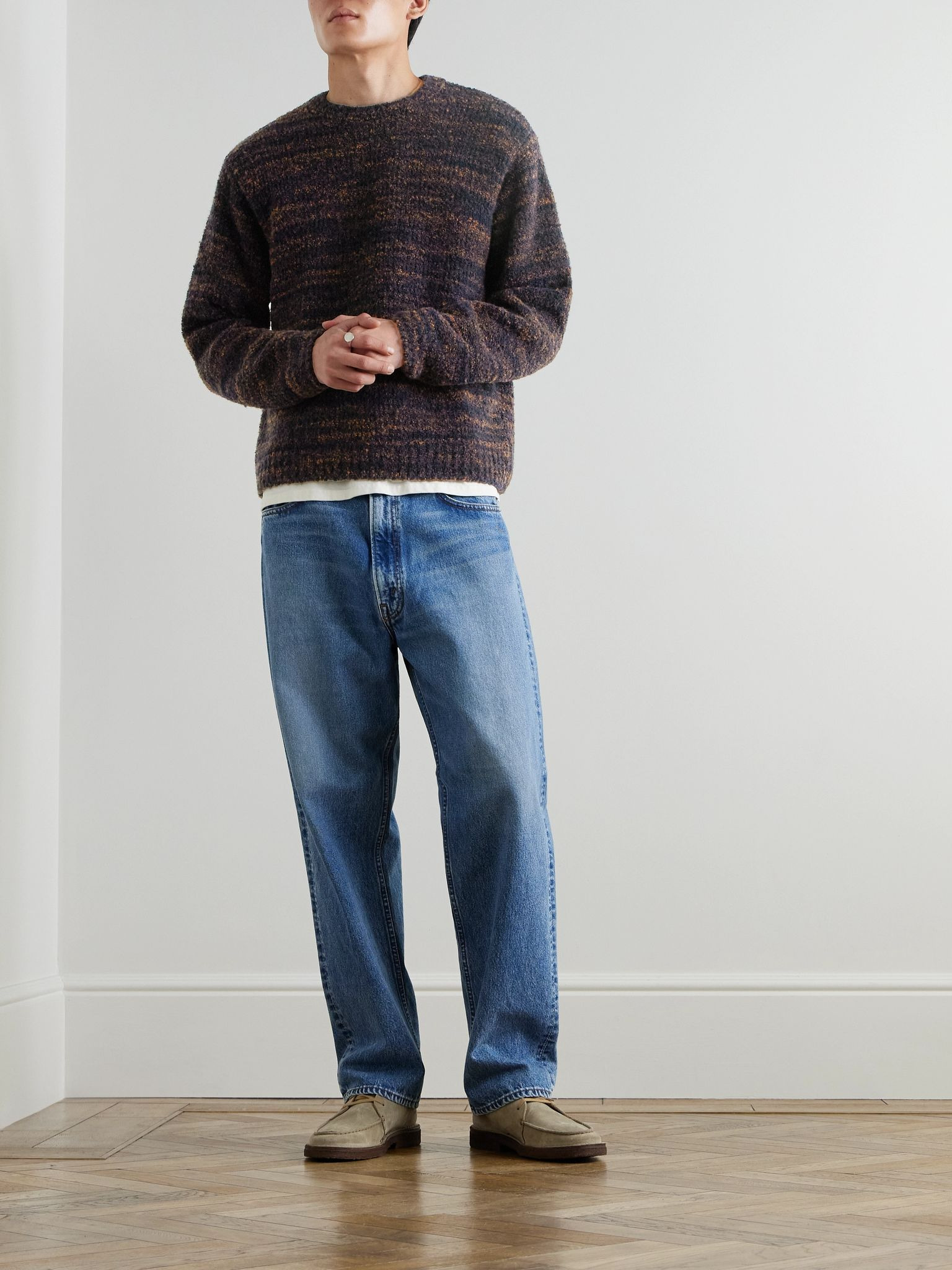 Gurra Wool-Blend Bouclé Sweater Navy - 2