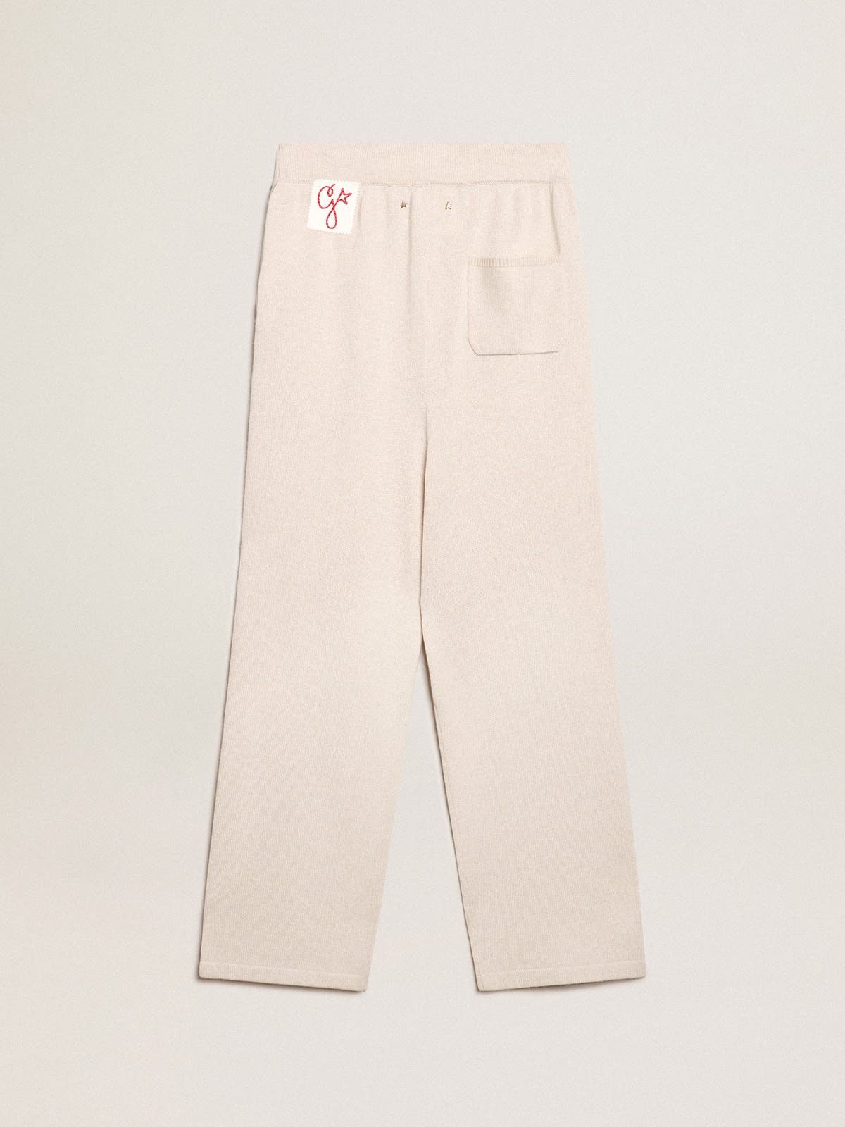 Natural white cashmere blend women’s joggers - 6