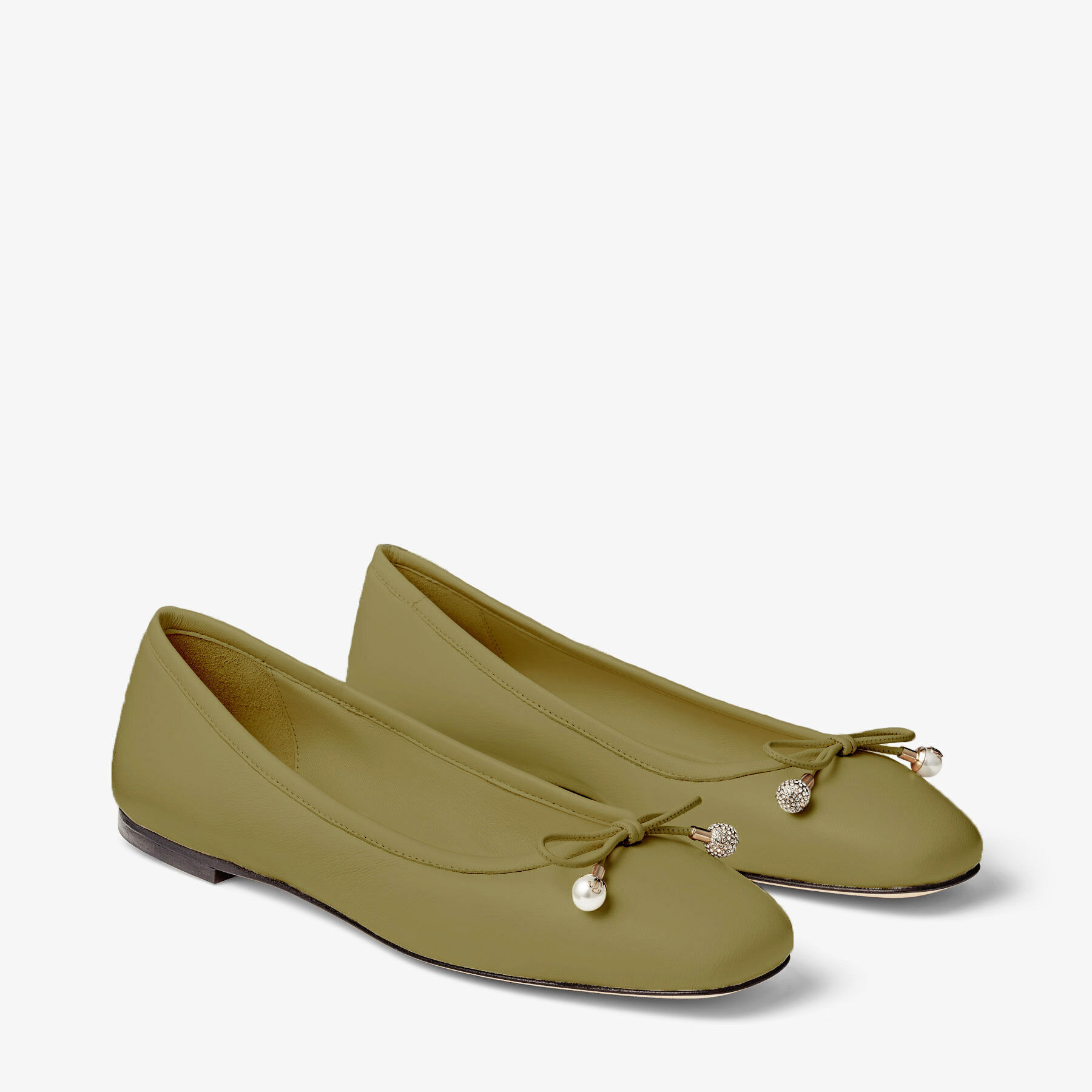 Elme Flat
Caper Green Nappa Leather Flats - 2