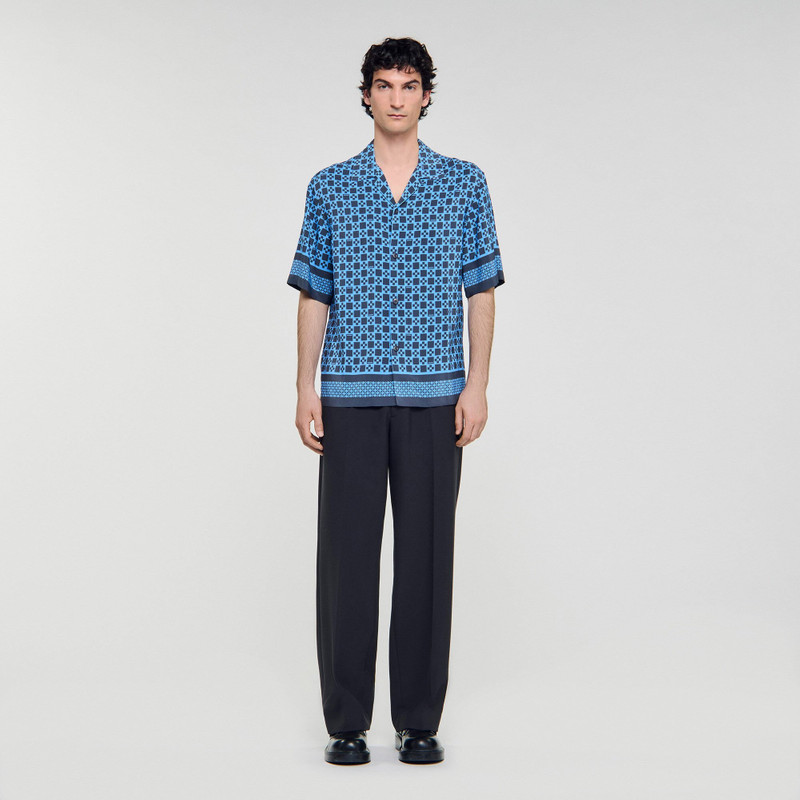 Sandro SQUARE CROSS MOTIF FLOWING SHIRT outlook