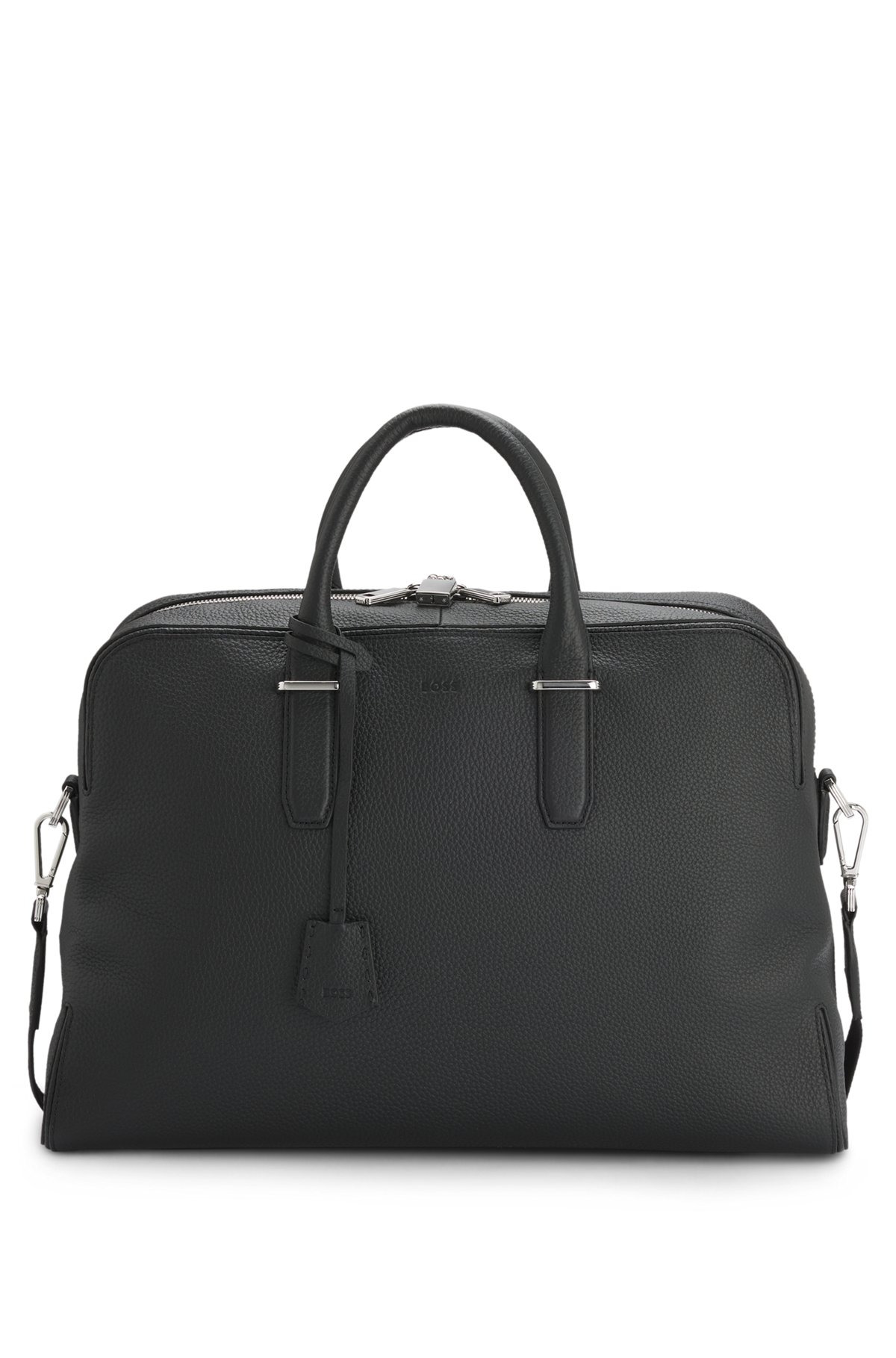 GRAINED LEATHER HOLDALL WITH LOGO KEYHOLDER - 2