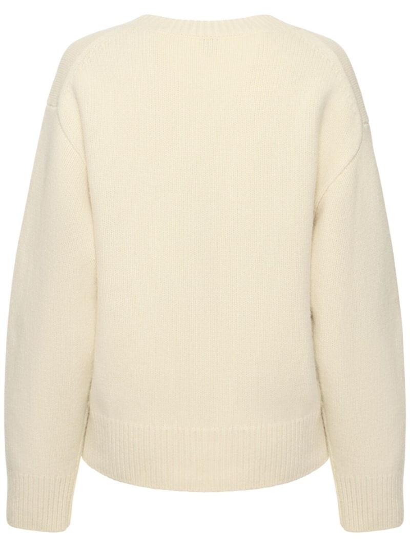 V-neck wool & cashmere sweater - 4