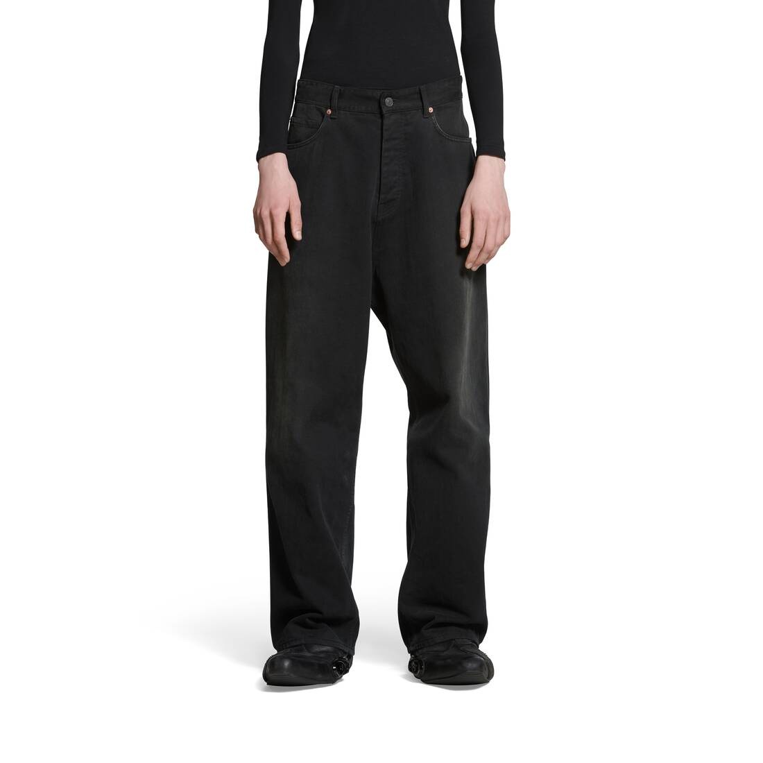 Baggy Pants in Black Faded - 5