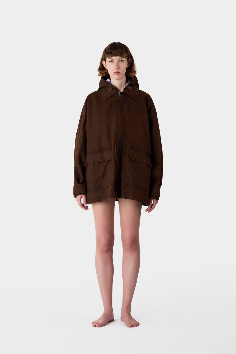 CAR COAT / brown 4