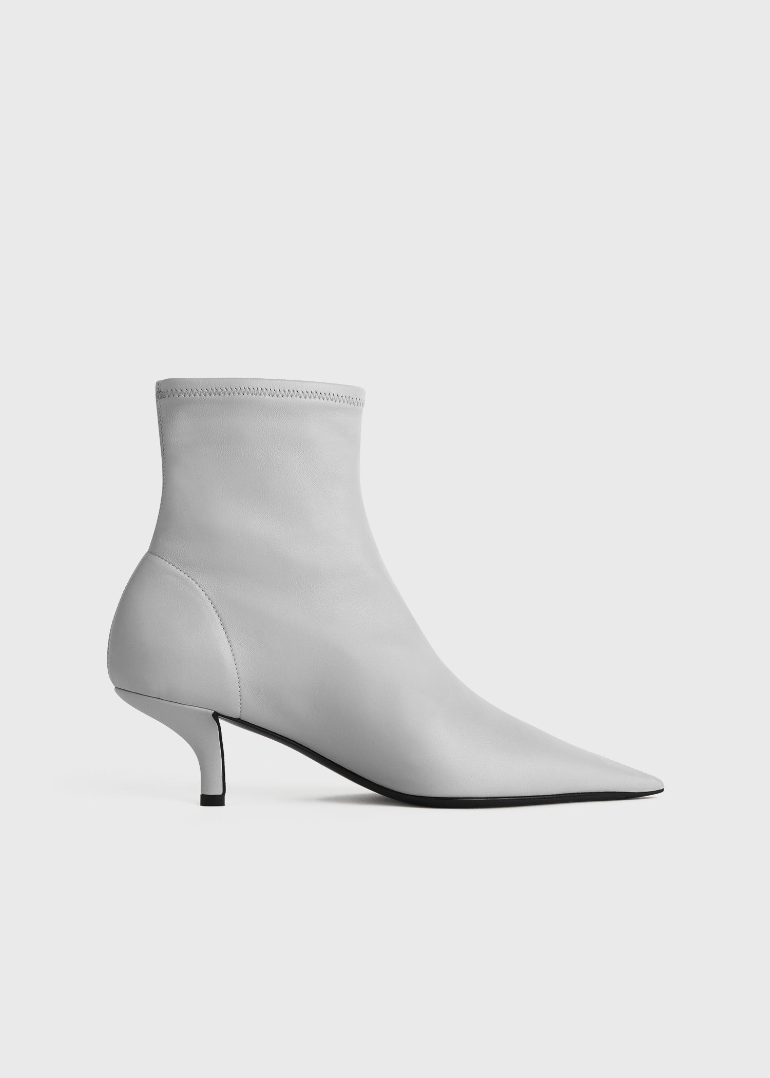 Nappa heeled sock boots light grey - 8