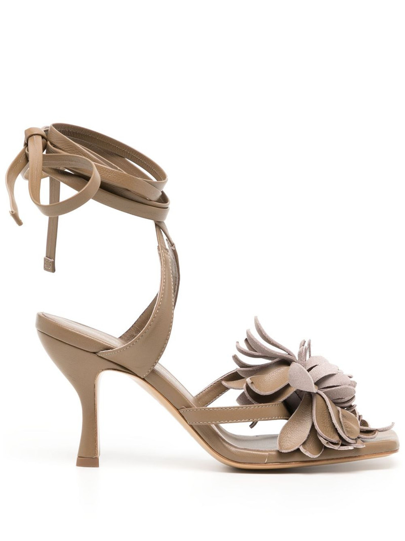 Tita floral-appliqué leather sandals 1