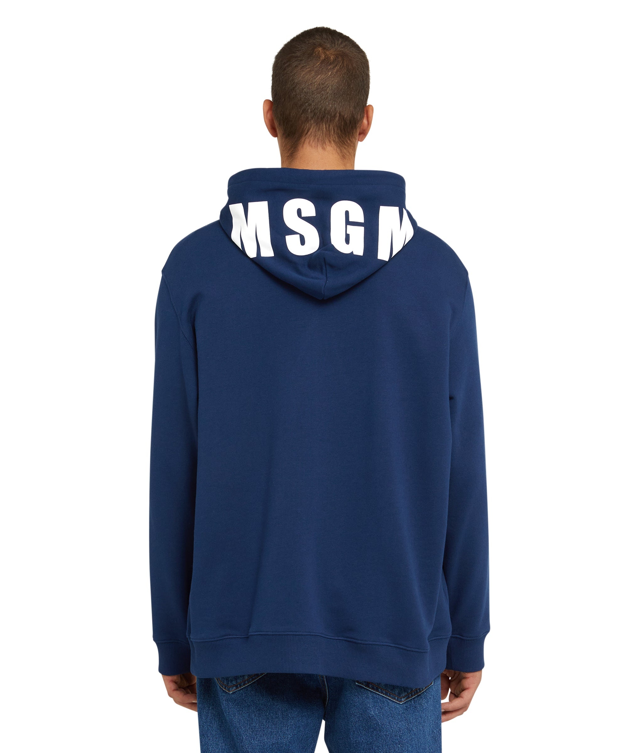 Cotton crewneck sweater with MSGM box logo - 3