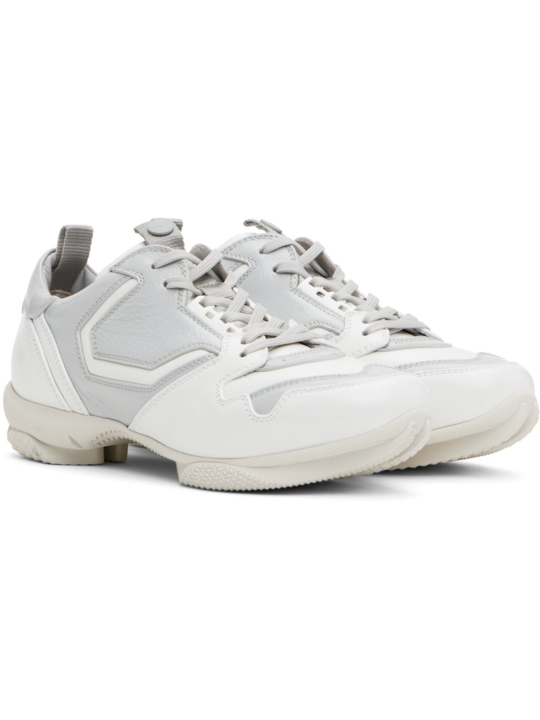 White & Gray Ostro Sneakers - 4