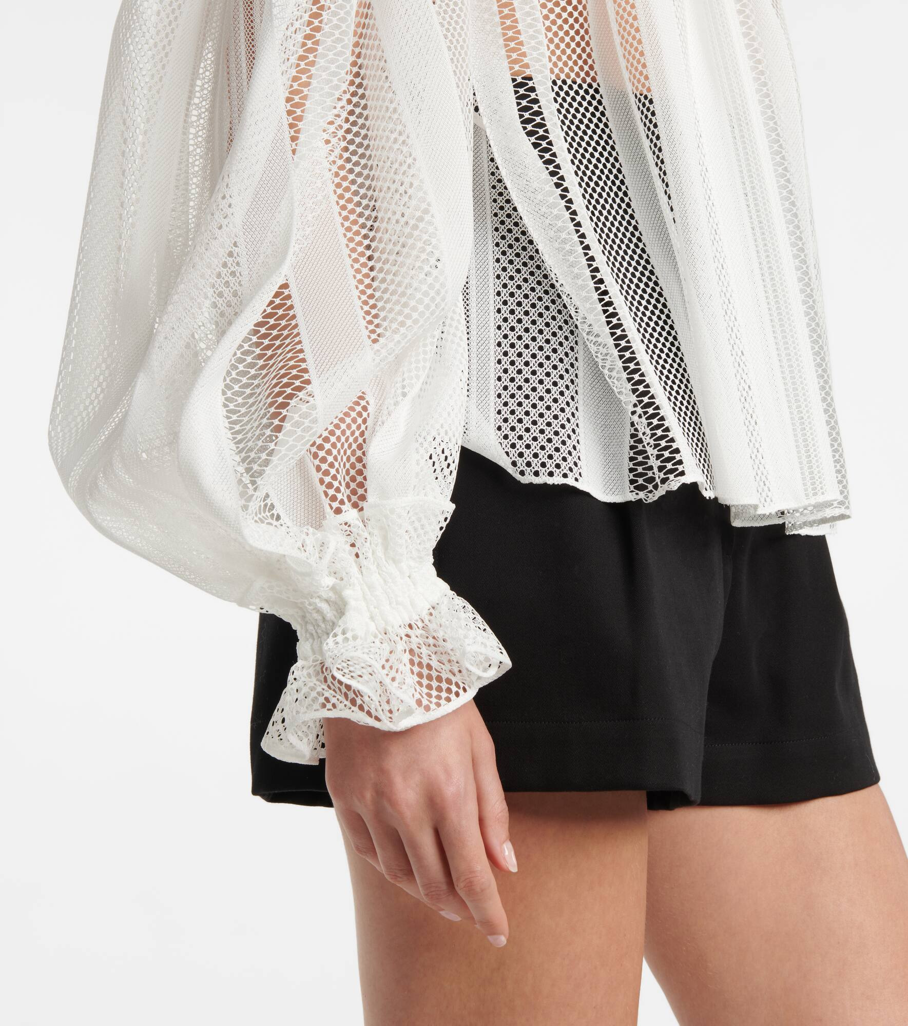 Off-shoulder mesh blouse - 5