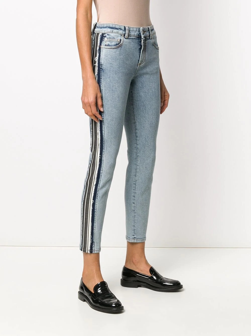 stripe detail skinny jeans - 3