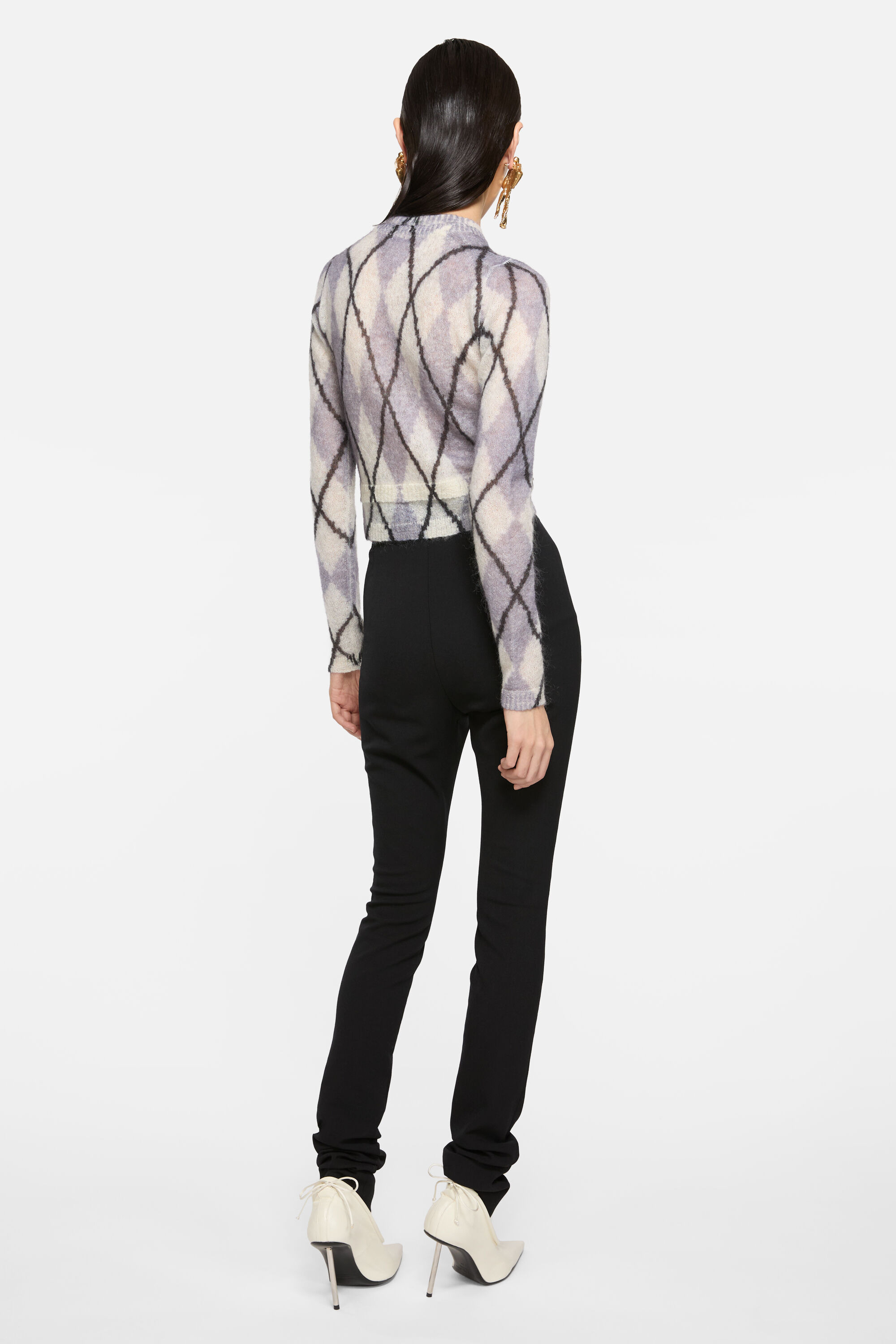Mohair cardigan - Mauve Grey - 3