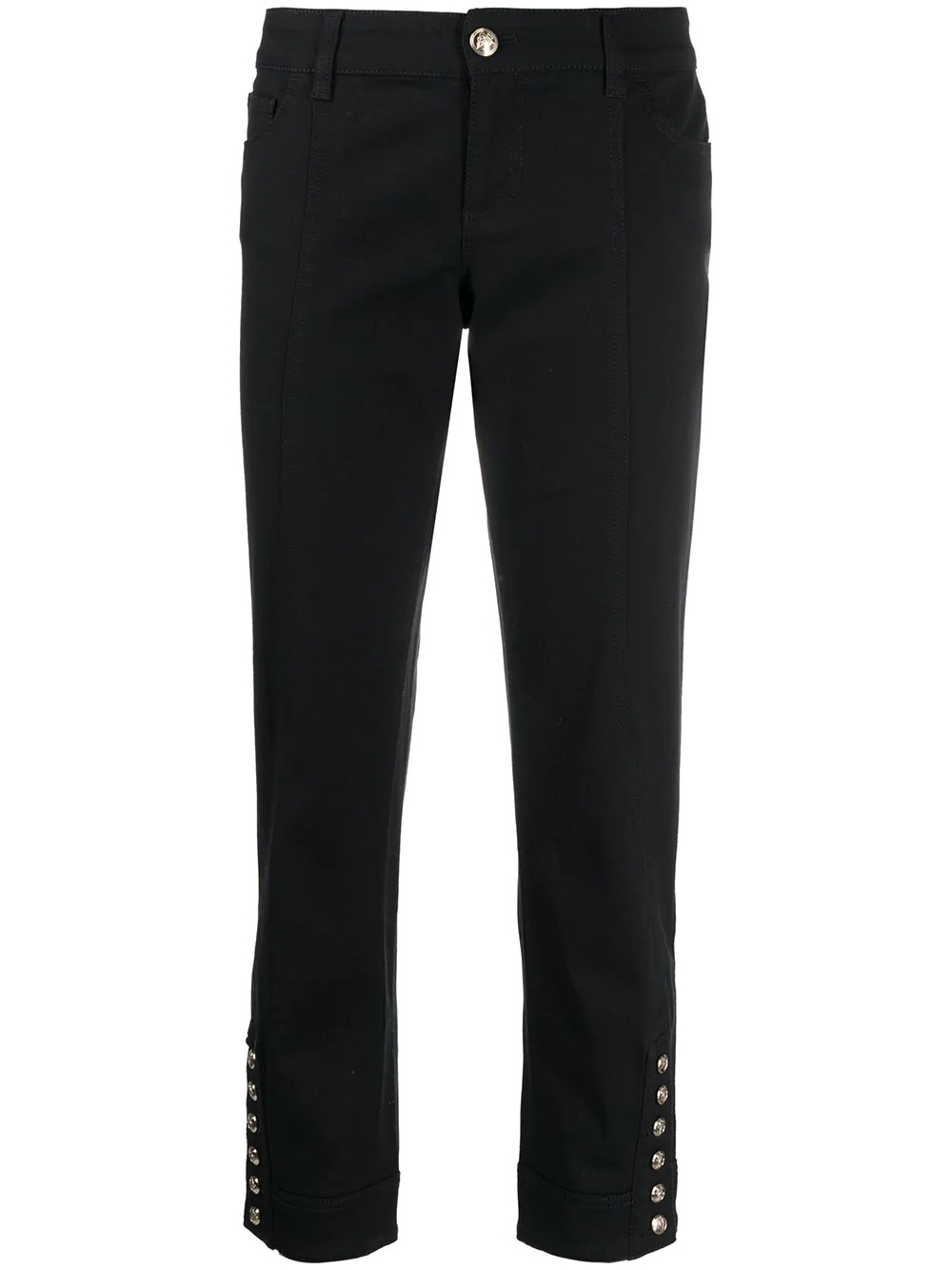 cropped button-detail trousers - 1