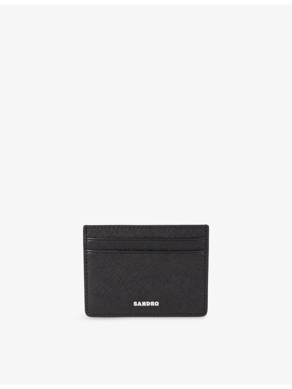 Logo-embossed textured-leather card holder - 1