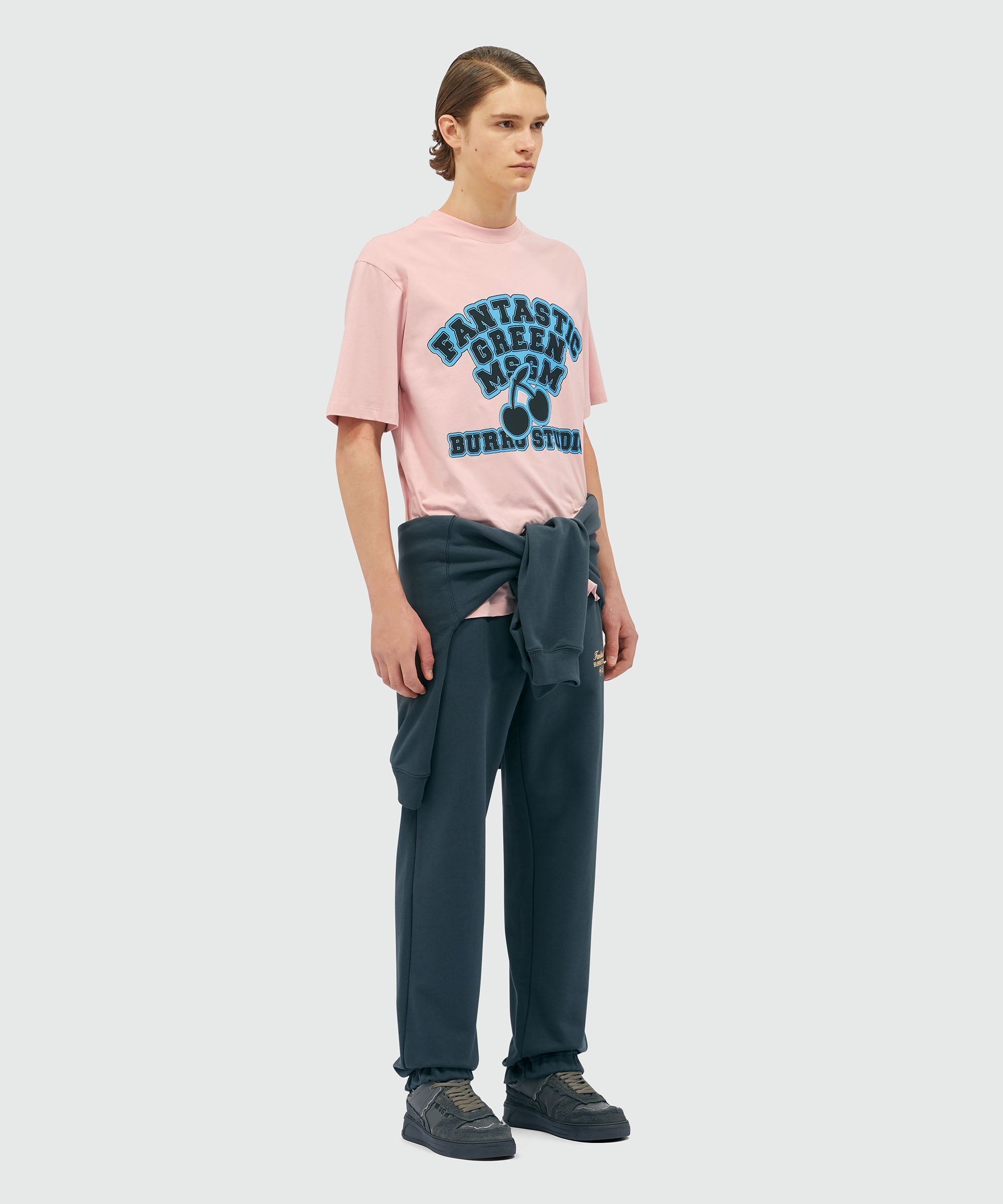 Organic cotton "Fantastic Green Burro Studio" pink T-shirt - 4
