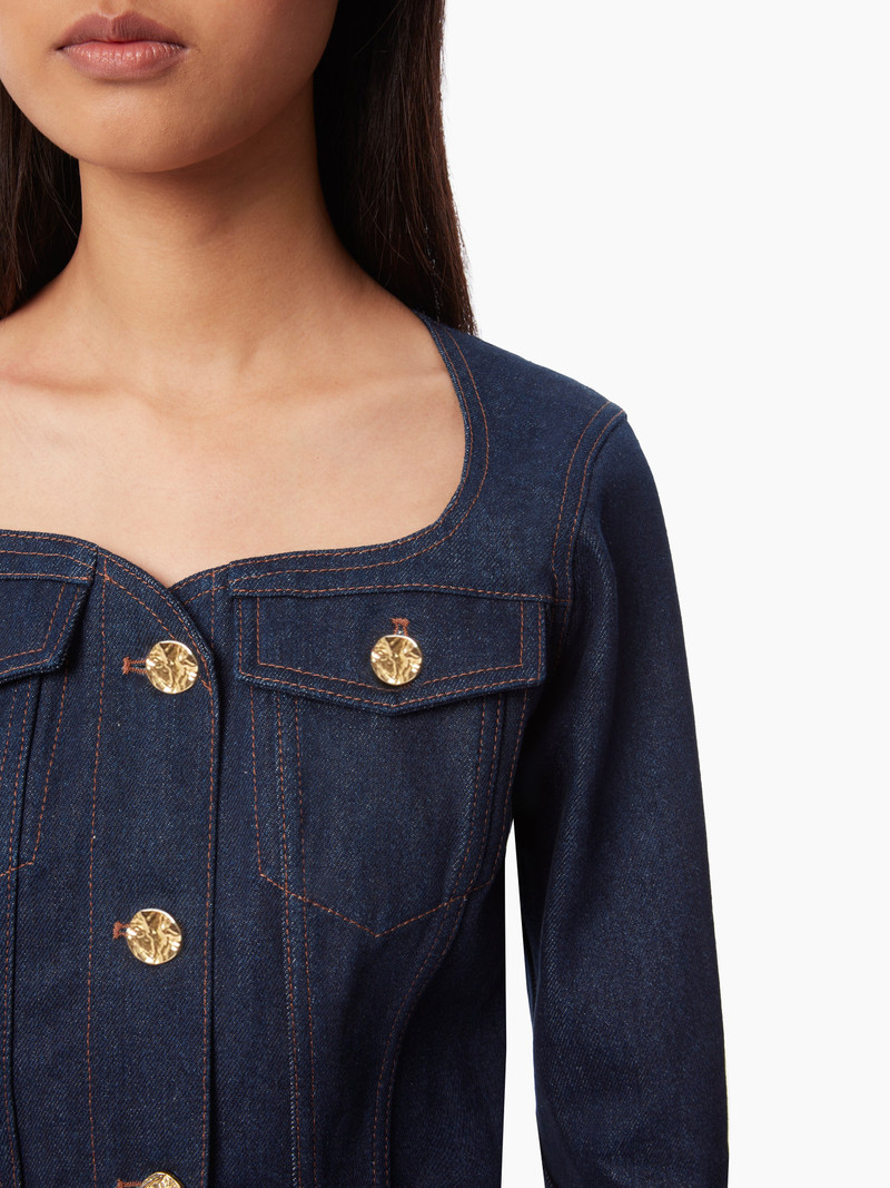 SWEETHEART NECKLINE DENIM JACKET 3