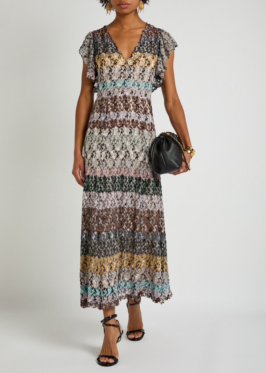 Missoni Striped Metallic-knit Midi Dress - 4