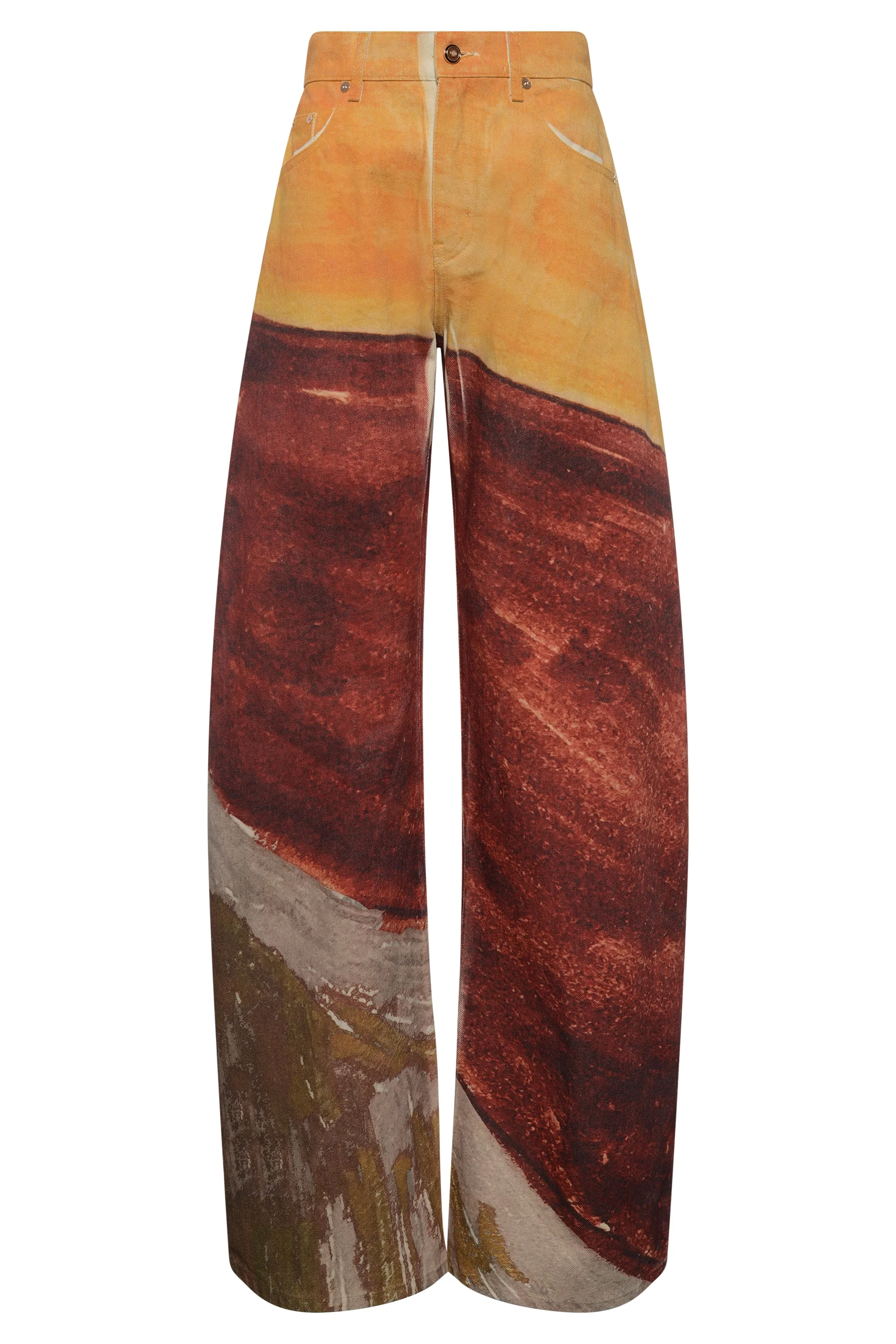 Amoret Barrel-leg Jean in Fire Multi Recycled Cotton Denim - 1