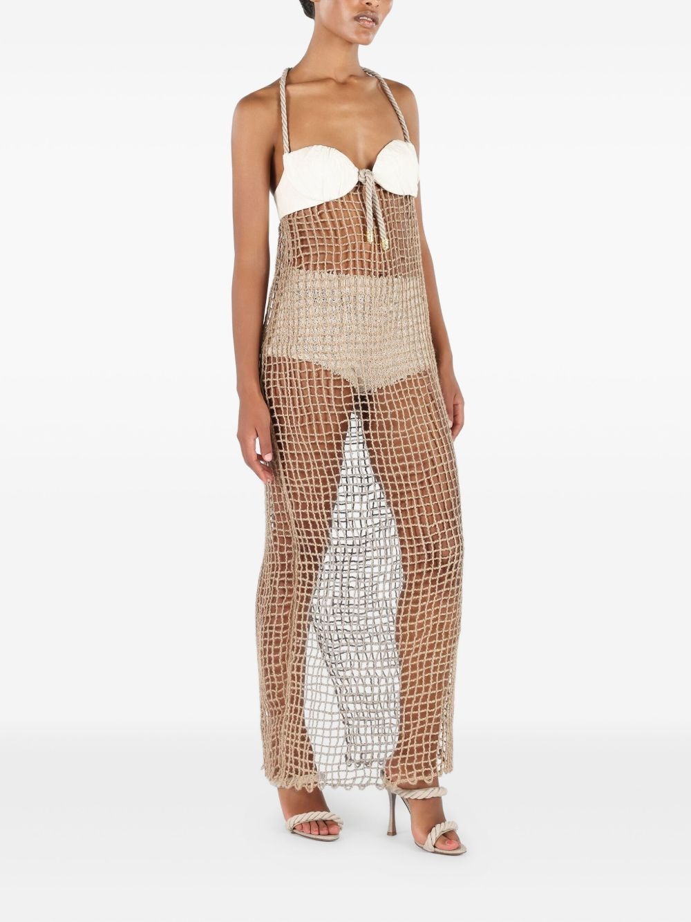 sheer midi dress - 3