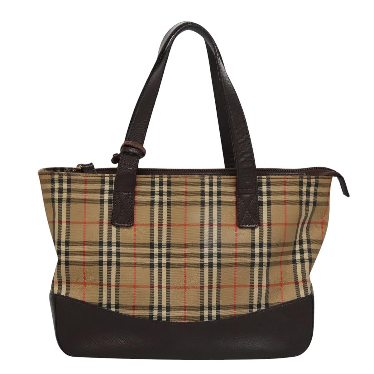 Burberry Nova Check Hand Bag Canvas Beige - 13