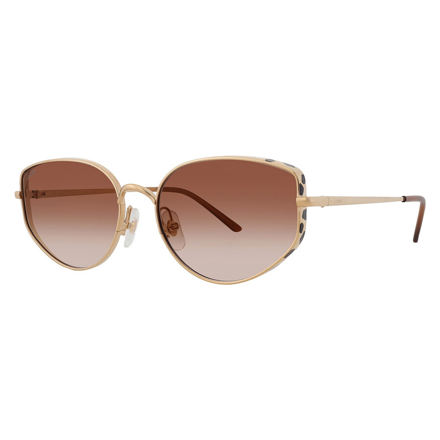 Cartier Panthere de Cartier Brown Cat Eye Ladies Sunglasses CT0300S 002 58 - 2