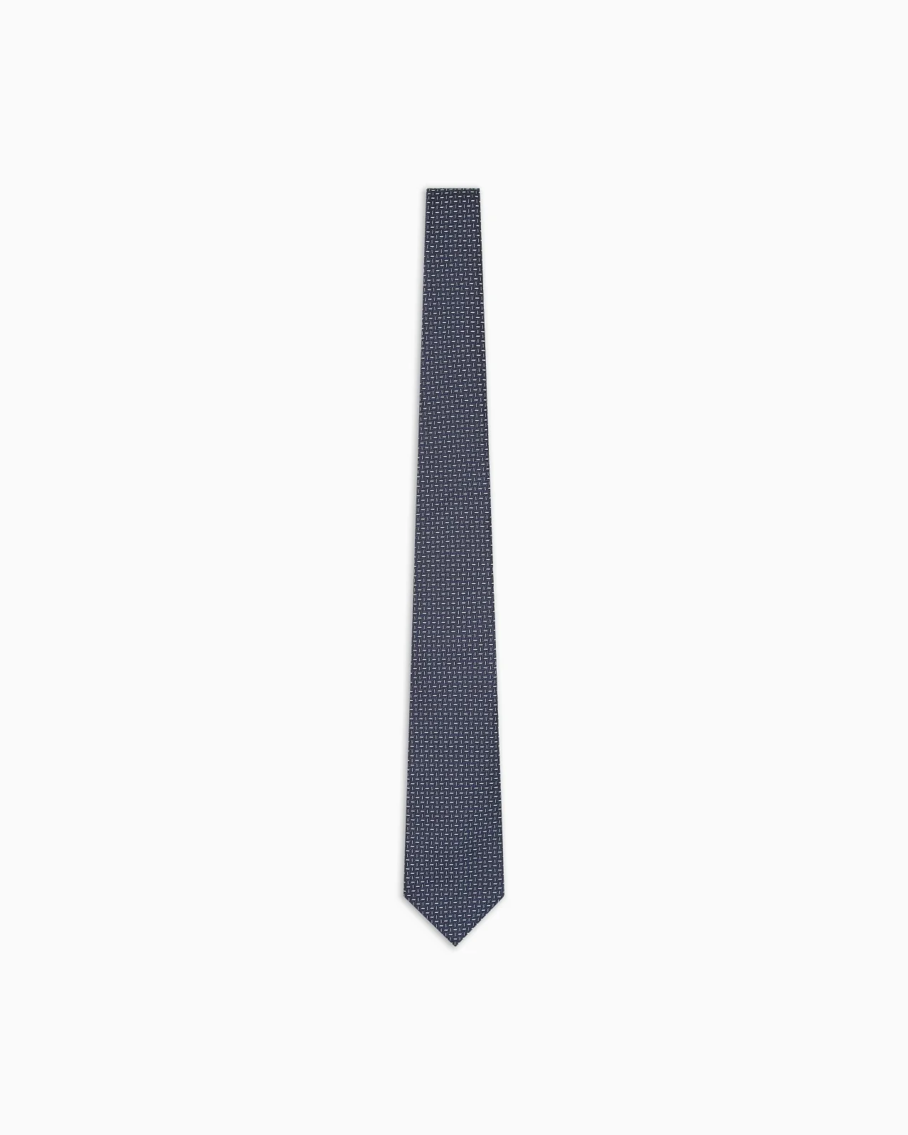SILK TIE WITH GEOMETRIC JACQUARD MOTIF - 1