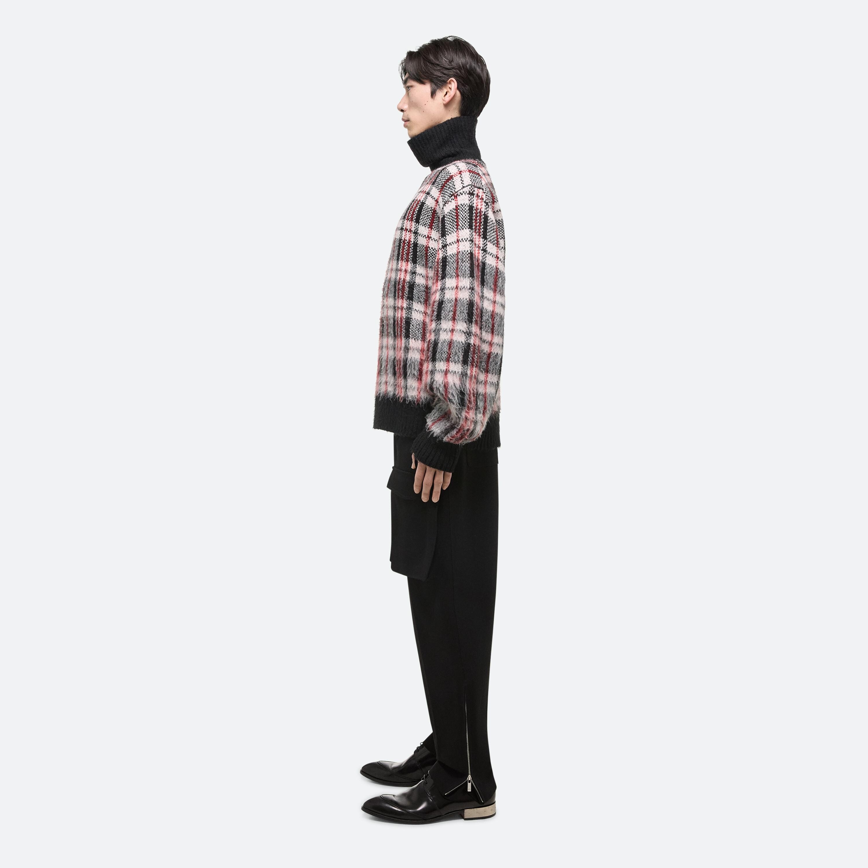 BRUSHED PLAID TURTLENECK SWEATER - 6