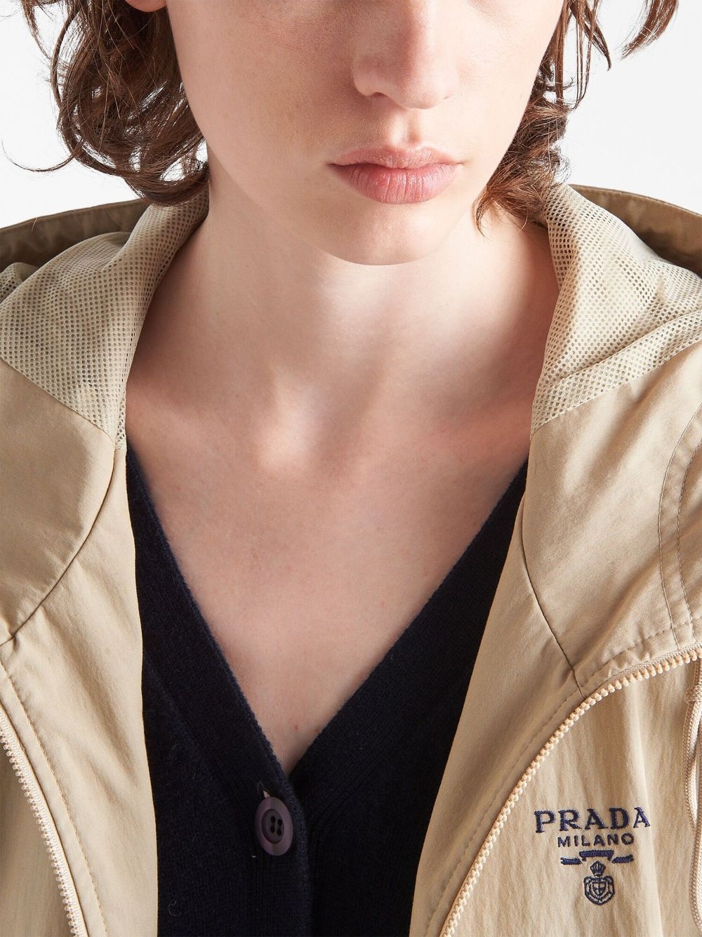 logo-embroidered hooded jacket - 4