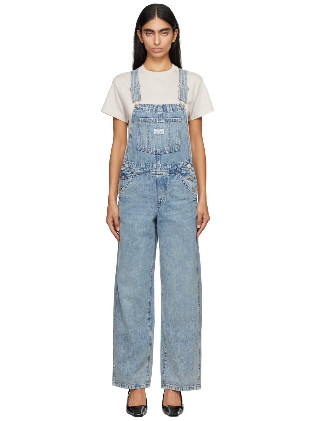 Blue Vintage Denim Overalls - 1