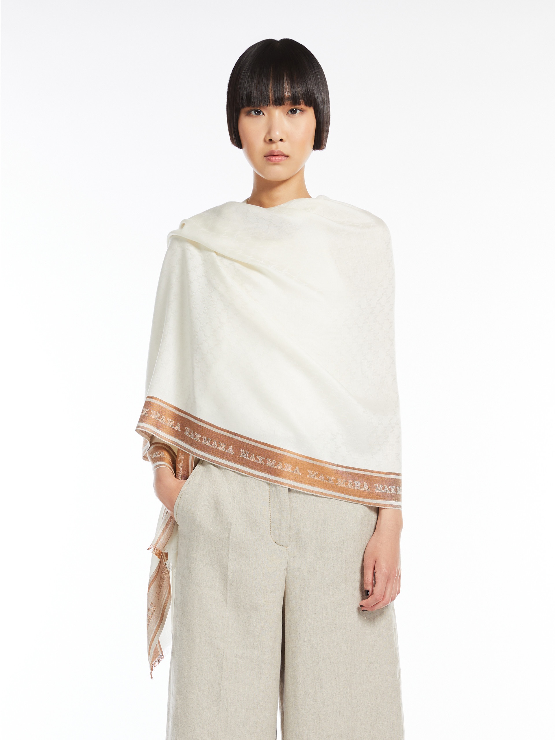 MADRE Silk, cashmere and wool stole - 4