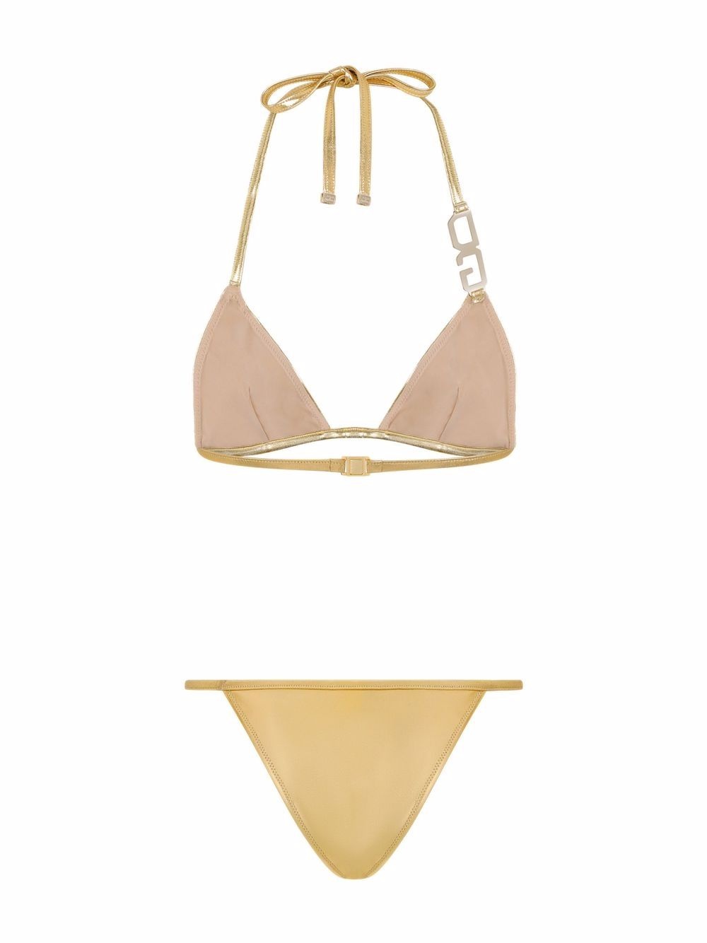 metallic halterneck bikini - 3