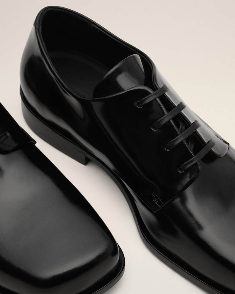 BLACK COW LEATHER DERBIES SHOES 5