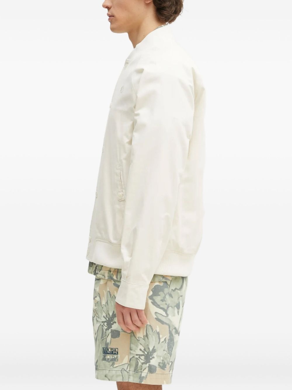logo-embroidered shirt jacket - 3