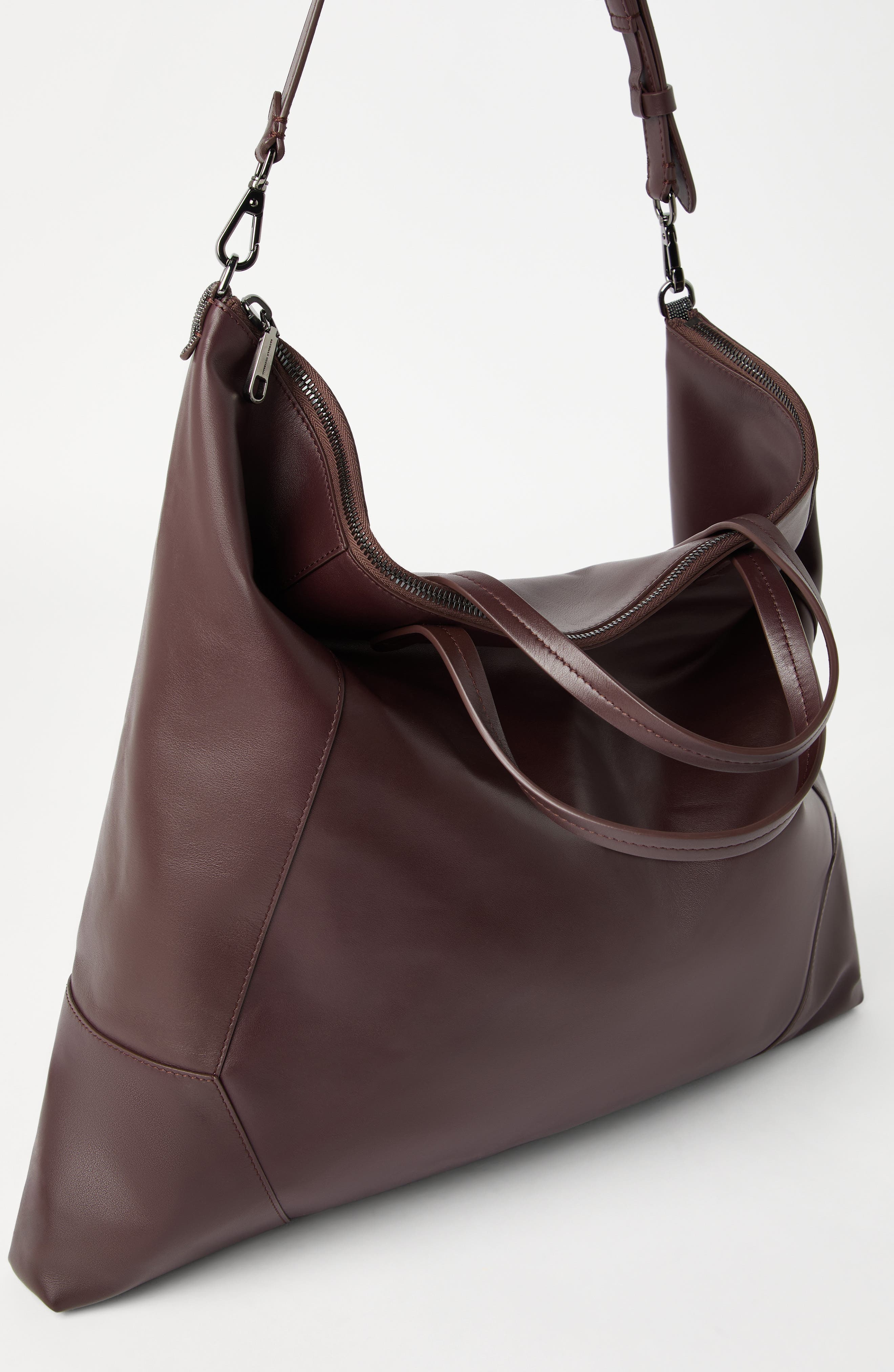 Brunello Cucinelli BC Duo large shopper bag in Burgundy at Nordstrom - 4